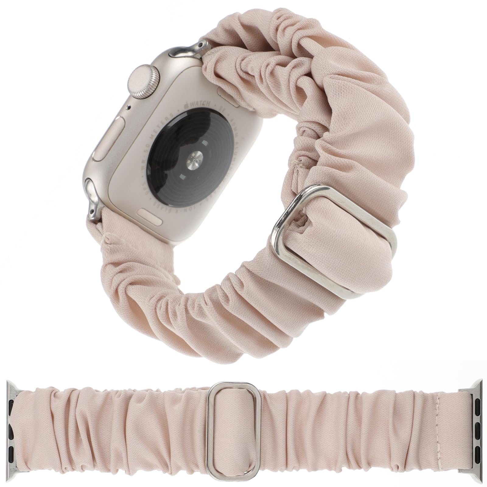 Adjustable Scrunchies Bands Compatible with Apple Watch Band 49mm 45mm 44mm 42mm 40mm 41mm 38mm,Stretchy Cloth Elastic Solo Loop Scrunchy Wristband