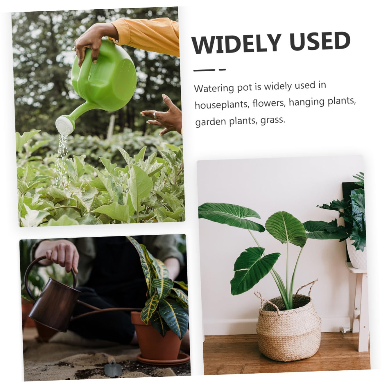 Yardwe Regadera De Mango De Madera para Flores y Suculentas Resistente y Duradera