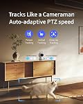Aqara 4K UHD Hub caméra double-Lens G350, Caméra de sécurité intérieure avec 9X Zoom, 360° Pan & Tilt, AI Auto-Tracking, reconnaissance faciale/greffe, fonctionne avec Apple HomeKit, Alexa, chez Google, SmartThings