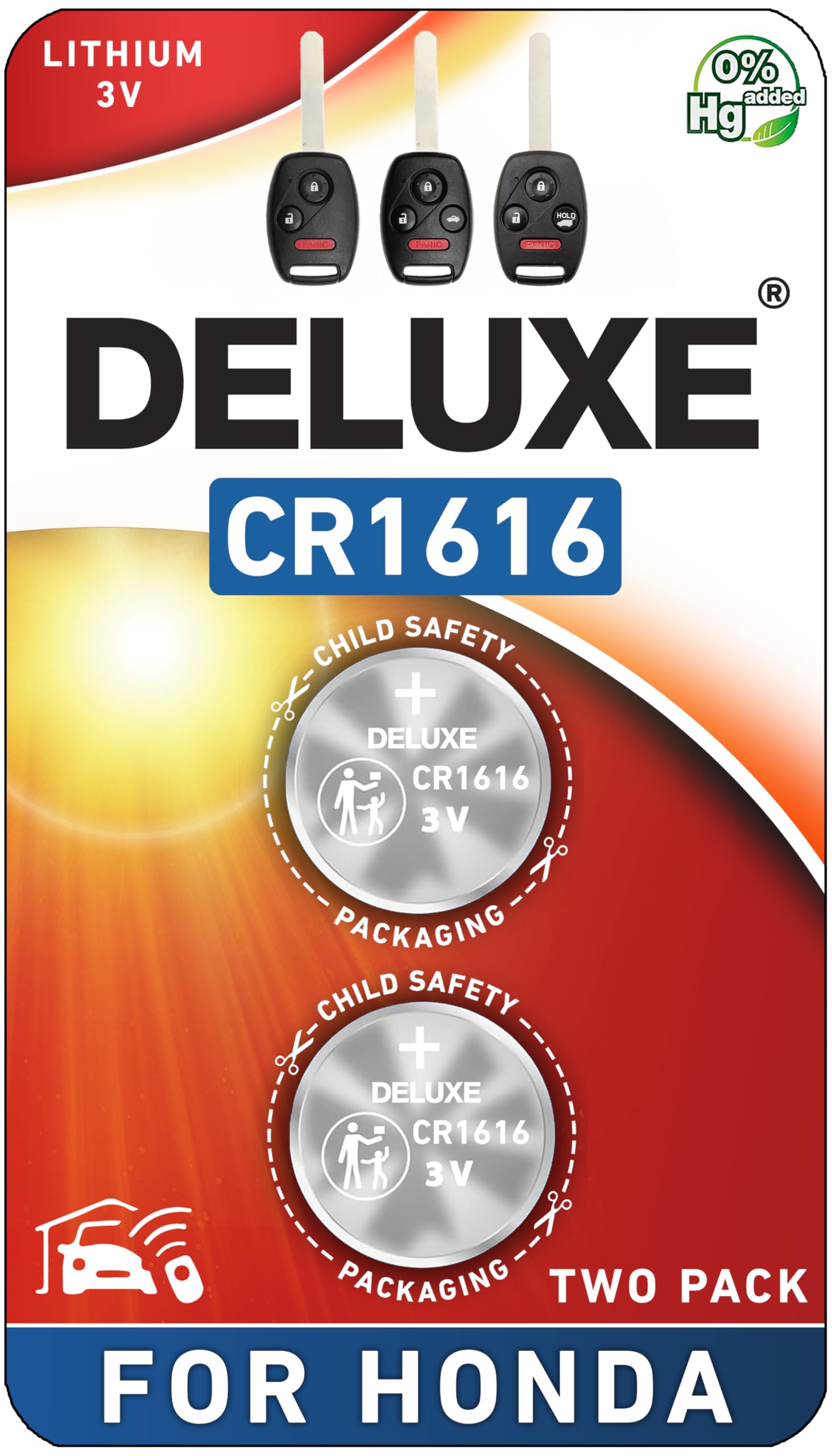 Key Fob Replacement Batteries for Honda (Accord 03-13, Civic 06-13, CRV 05-13, Pilot 05-15, Odyssey 05-17, Fit 07-14, Ridgeline 06-14) Key Remote