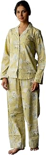 MIRCHI FASHION Pure Cotton Night Suit | Jaipuri Floral Printed Cord Set for Women | 2 Piece Loungewear & Nightwear Set wit... Price In India