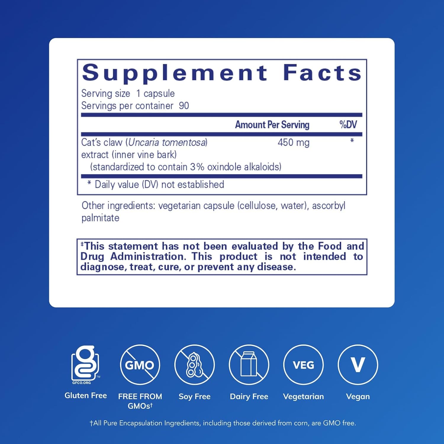 Pure Encapsulations Cat's Claw | Supplement to Support Joints, Immune and Cardiovascular Systems, and Gastrointestinal Health* | 90 Capsules - Image 2