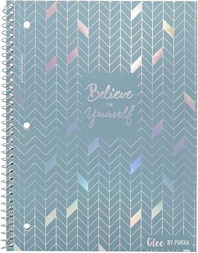 Miniatura 7 de Pukka Pad, Glee - Cuadernos encuadernados en espiral de un solo tema con 100 páginas de 3 papel rayado perforado de 80 GSM con bordes perforados,