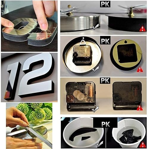 Miniatura 2 de Reloj de pared grande, decoración moderna de pared, reloj de pared 3D sin marco, reloj de pared para relojes, horas, decoración de la casa para sala