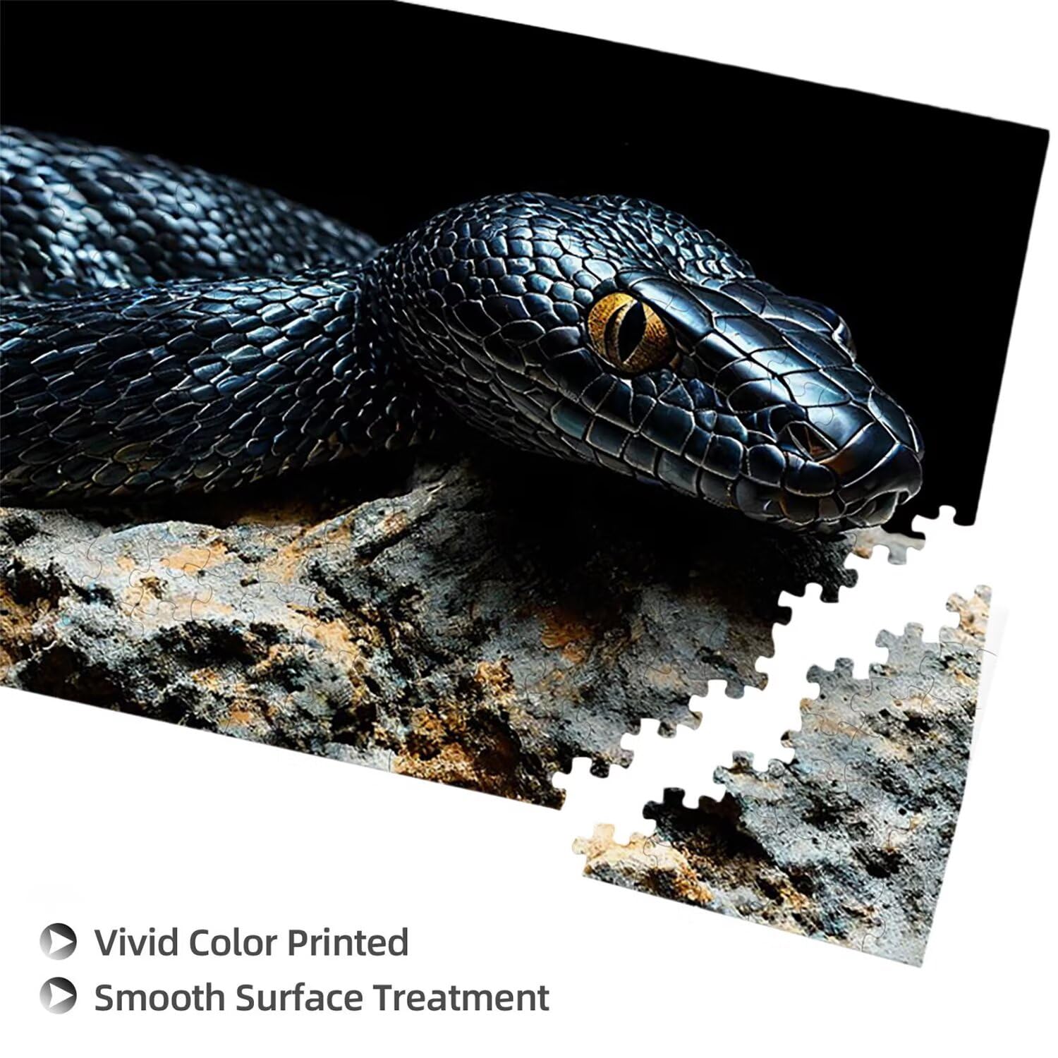 Puzzle para Adultos 1692 Piezas, Serpiente negra Puzzle, Difícil, Desafiante, Rompecabezas Encajan Perfectamente, Letras en la Parte Posterior, sin Polvo, Regalo para Personas Mayores (179x31cm) v-352