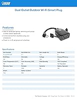 Vista 9 de Feit Electric Enchufe de pared de doble salida habilitado para WiFi inteligente de 120V 15A