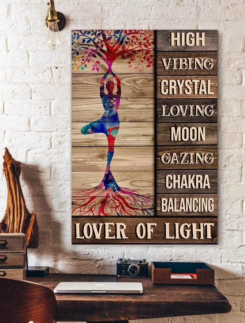 HOUVSSEN Yoga Poster - My Chakra Alignment Yoga Chakra Yoga Studio Decor Home Decor Metal Tin Sign 12x16inch