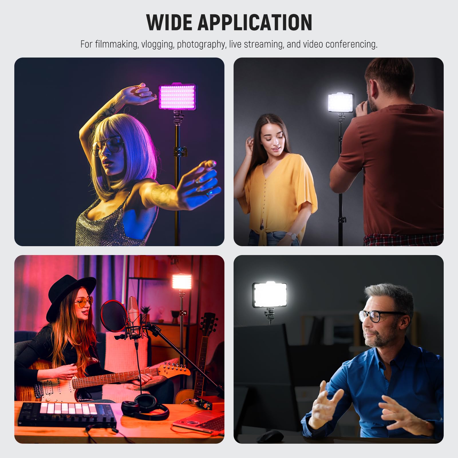 NEEWER Lampa wideo RGB z 4300 mAh NP-F750 zapasowa bateria, sterowanie aplikacją 360° kolorowy LED kamera kluczowe oświetlenie CRI95+ możliwość ściemniania do studyjnej lustrzanki cyfrowej, fotografii