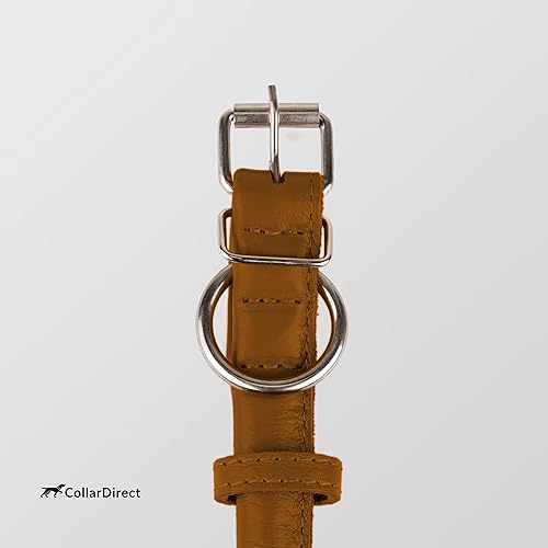 Miniatura 9 de Collar para perro de cuero enrollado CollarDirect, collar para cachorro redondo de acolchado suave, collar de cuero auténtico hecho a mano para