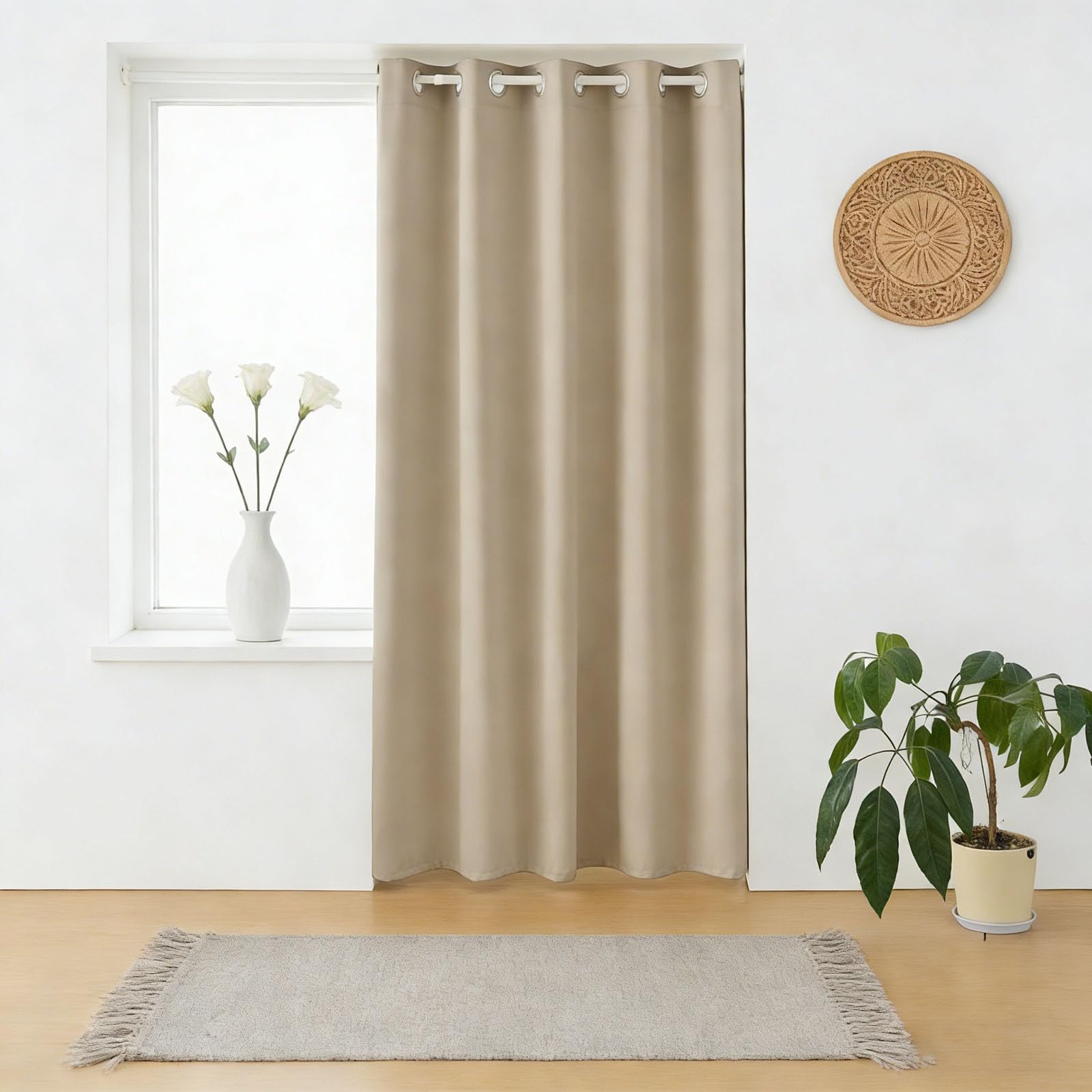 Rideau thermique isolant contre le froid et la lumière beige 270