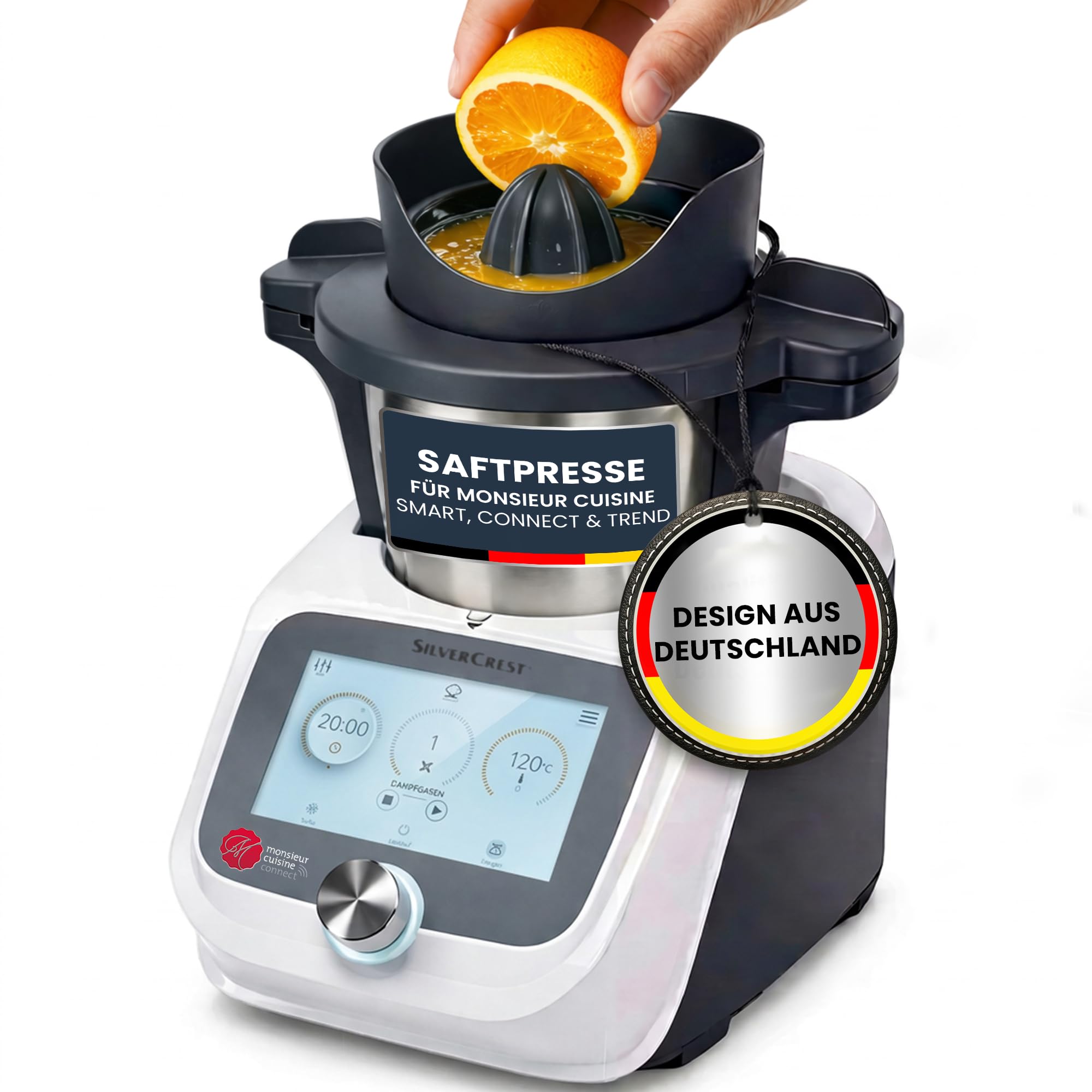Wundermix Exprimidor WunderJuicer para Monsieur Cuisine Connect, Trend | Compatible Smart, exprimidor de cítricos eléctrico, Made in Germany