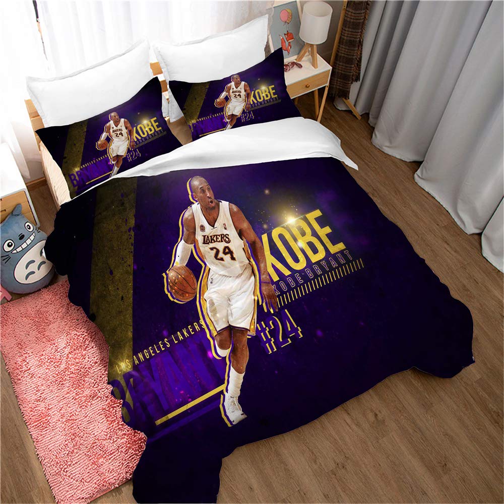 Funda Nórdica Estrella De Baloncesto Kobe Black Mamba Funda De Almohada Ropa De Cama Antiácaros Suave 15% Algodón + 85% Microfibra (Patrón 07,(150x200cm)-Cama de 90)