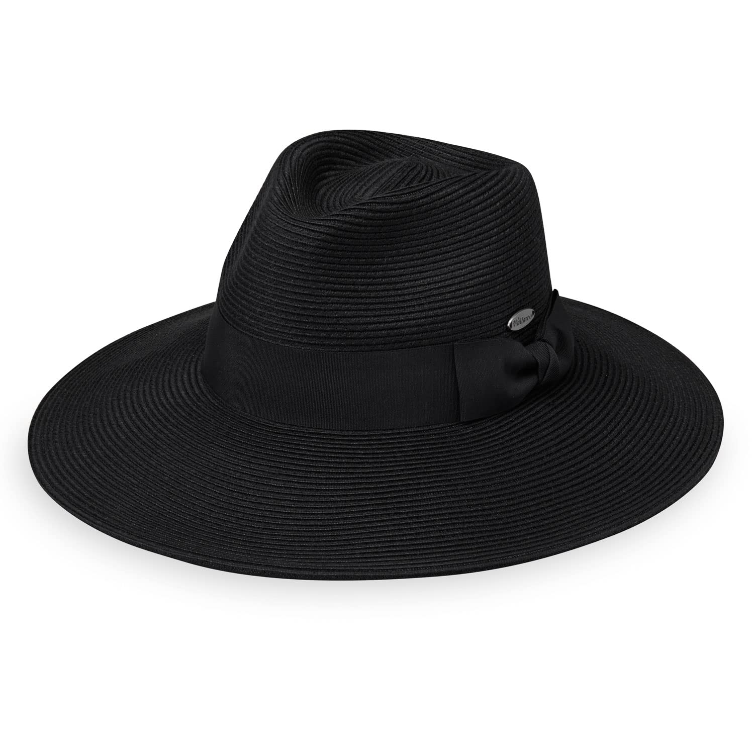 Wallaroo Hat Company Women’s St Lucia Fedora – UPF 50+, Lightweight, Wide Brim, Adjustable, Travel Friendly, Packable, Black, M
