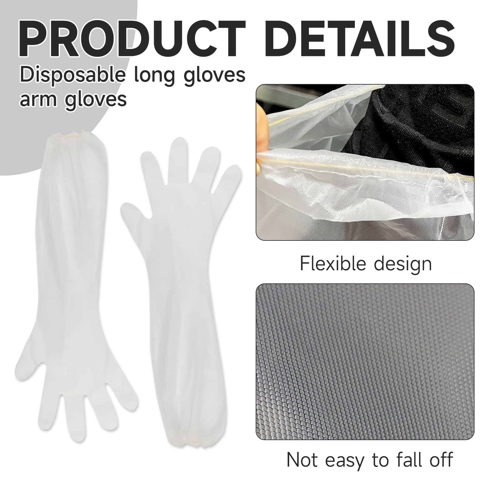 30 Pezzi Guanti Monouso a Braccio Lungo,Guanti USA e Getta,Guanti Monouso Trasparenti,Guanti Lunghi in Plastica Veterinaria,Guanti Lunghi USA e Getta in Plastica,per la Pulizia della Cucina