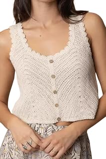 NAIADES Woolen Cotton Blended Sleeveless Crochet Top for Women and Girl's Price In India