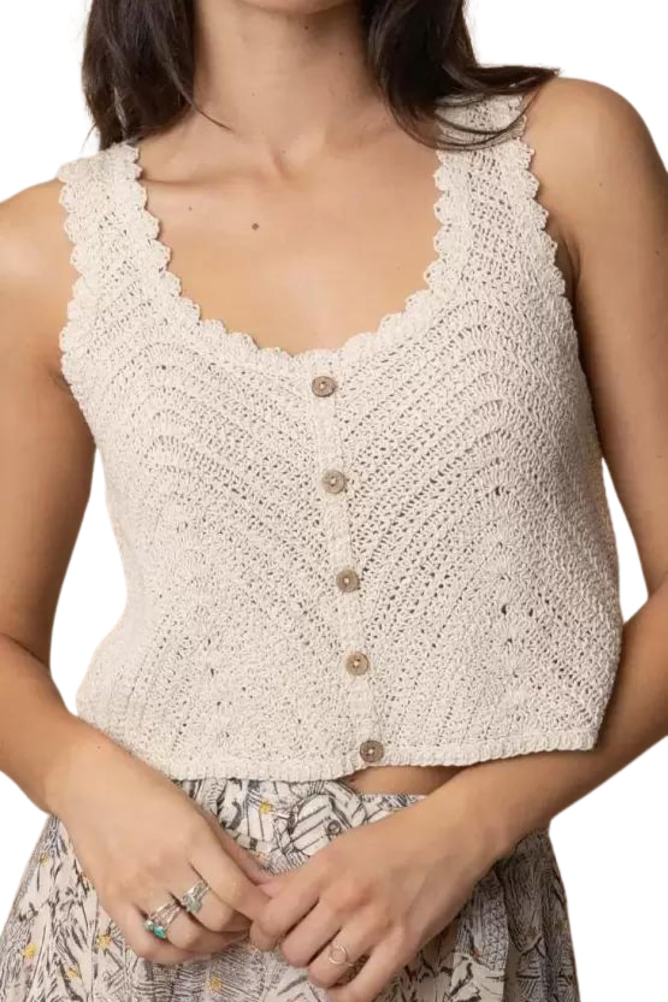 naiades Woolen Cotton Blended Sleeveless Crochet Top for Women and Girl's-picture-45