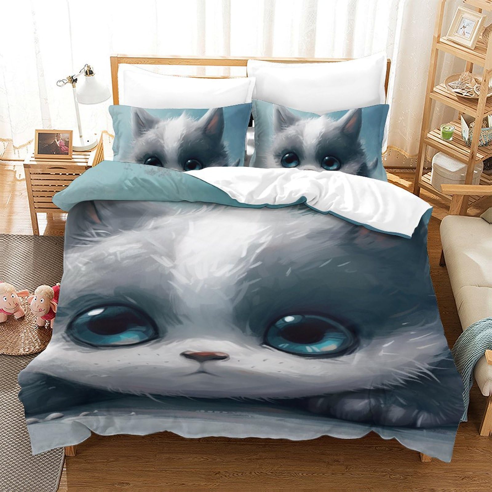 Housse de couette chat imprimé 3D pour transformer la chambre des enfants et adolescents