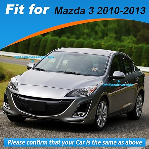 Miniatura 3 de CZShiYue Cubierta de fibra de carbono para espejo retrovisor para puerta, cubierta protectora para Mazda 23 2010-2013 (sin versión de lámparas de