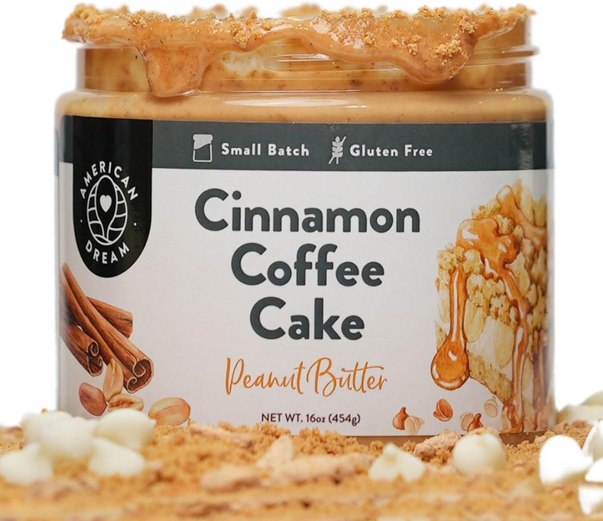 American Dream Nut Butter – Gluten-Free Cinnamon Coffee Cake Peanut Butter