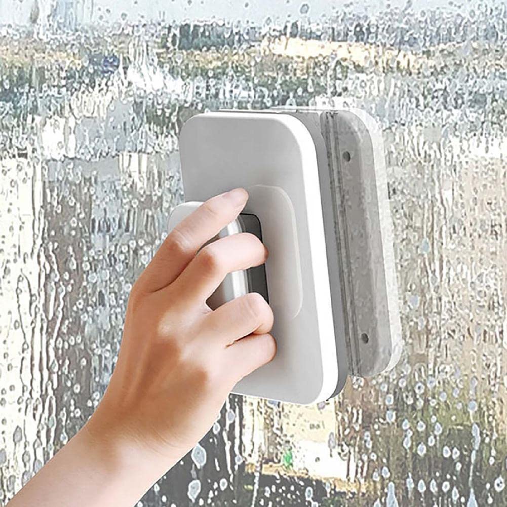 Wudaizhi 1 Pcs Ventana Magnética Cleaner De Vidrio Limpiador De Vidrio Terrestre De Limpieza Magnética De Doble Cara Herramientas De Lavado De Ventana De Esponja
