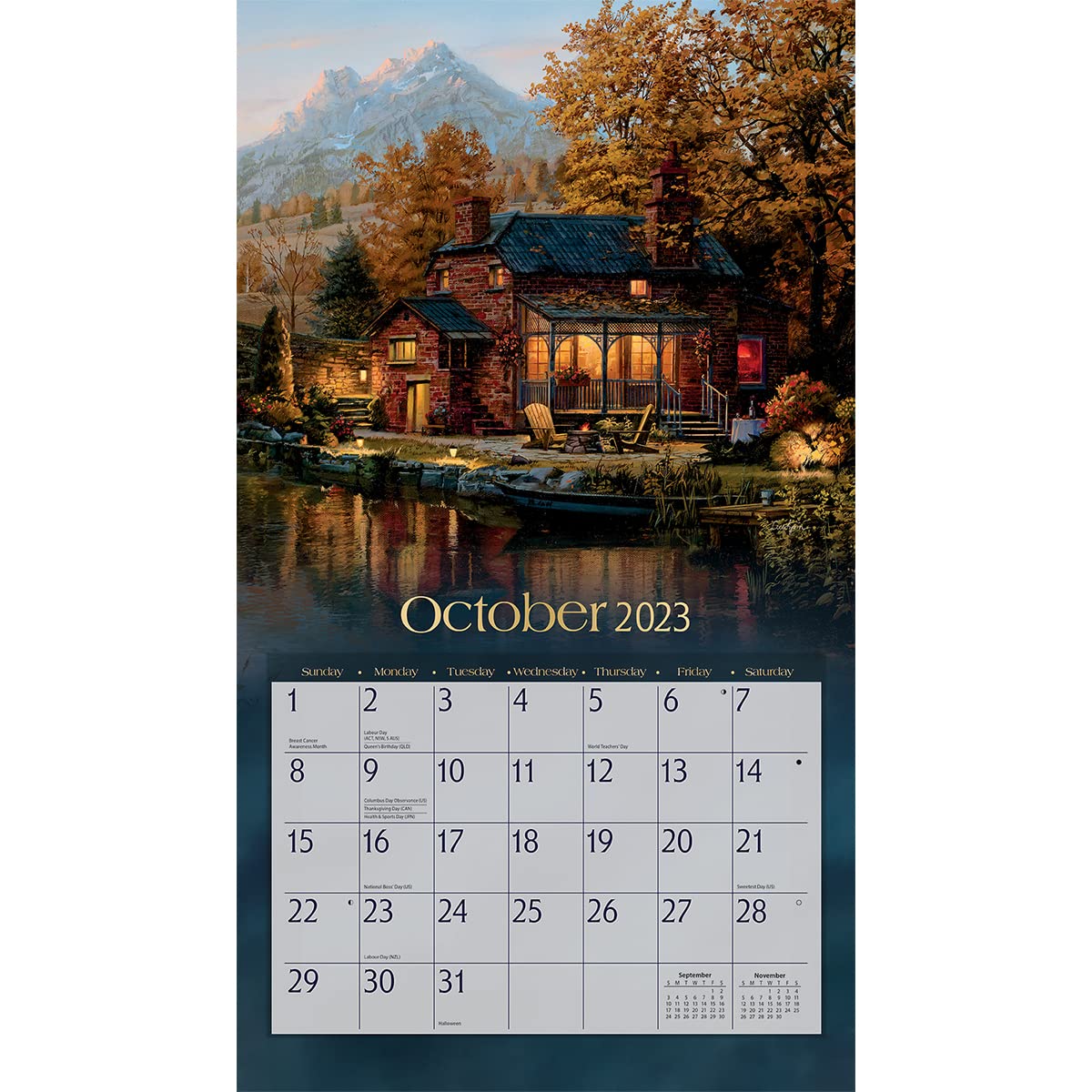 Lang Calendrier mural 2023 autour du monde (23991001892), multicolore