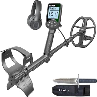 Nokta Score Metal Detector for Adults - Fully Waterproof, Rechargeable, Multi-Frequency, Easy-to-Use Detectors for Treasure Hunting (Score with Bluetooth Headphones & Premium Digger)