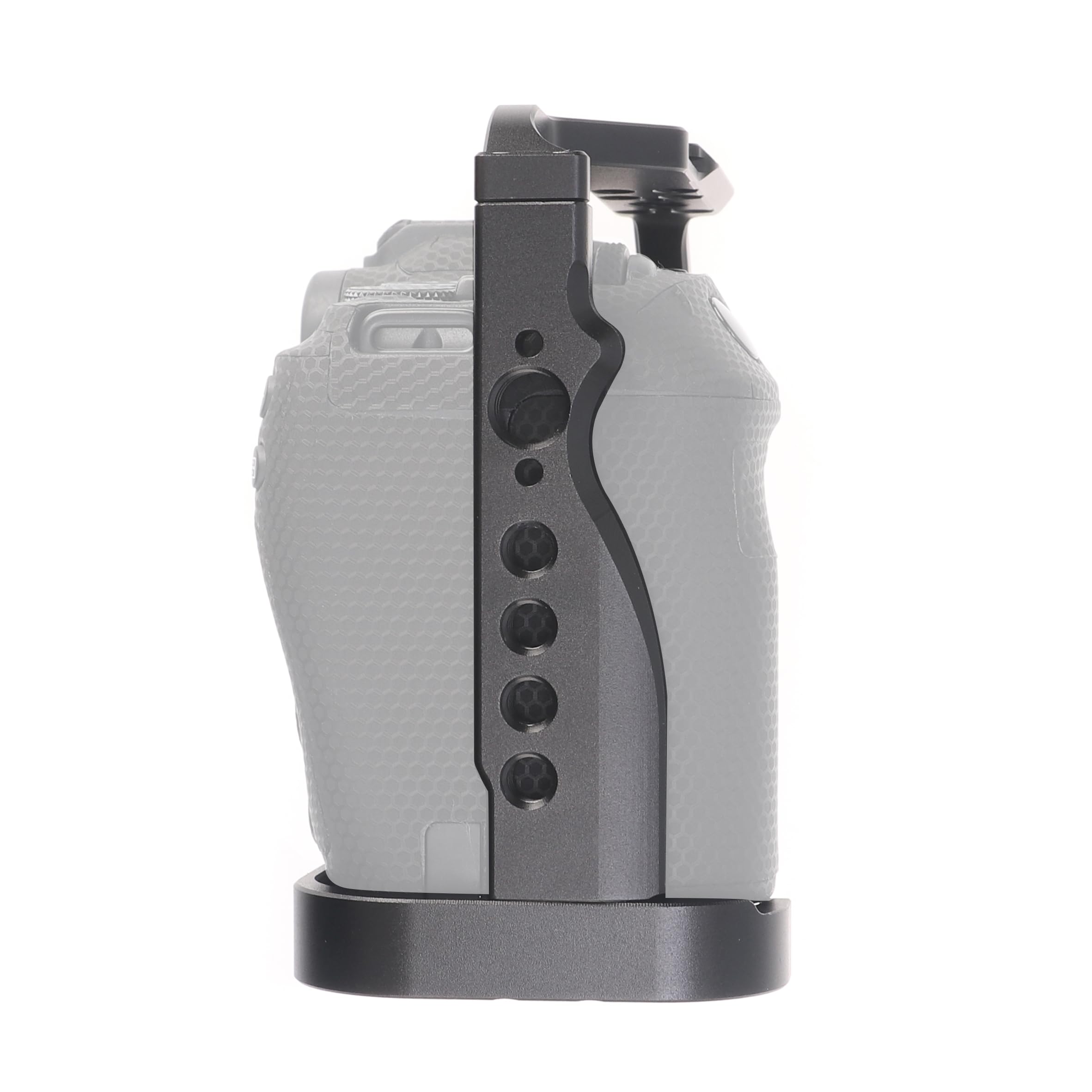 EOS R8 klatka na aparat z górnym uchwytem, Hersmay aluminiowa obudowa do aparatu Canon EOS R8 DLSR Camea Rig stabilizator wideo z zimną stopką, różne otwory lokalizacyjne 1/4",