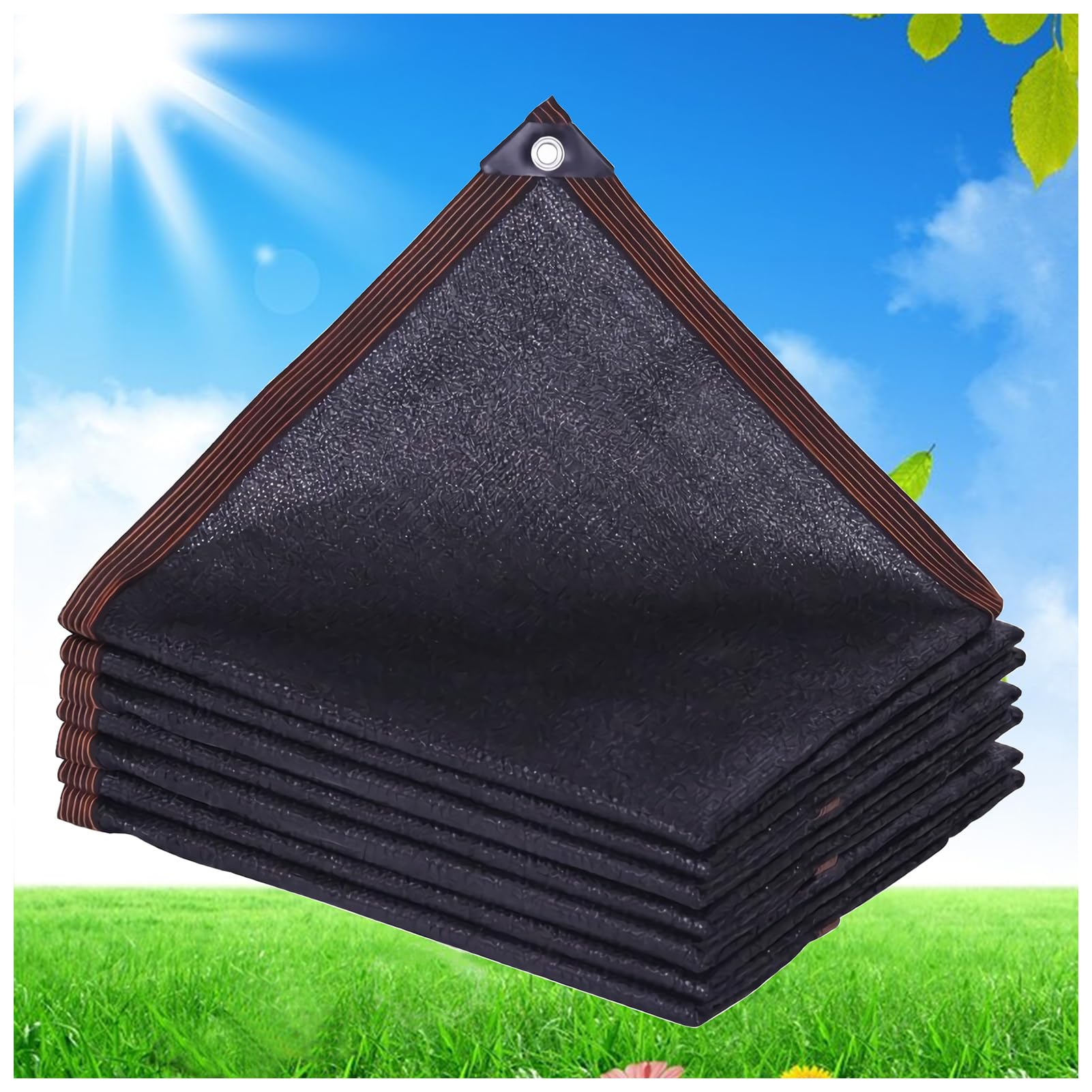 Greenhouse Shading Net with Grommets, Black Shade Mesh Tarp,6-Pin 50-65% Shading Rate UV Resistant Sunblock Shade Cloth for Garden Flower Plant Green Pet Kennels Patio Lawn,5x8m
