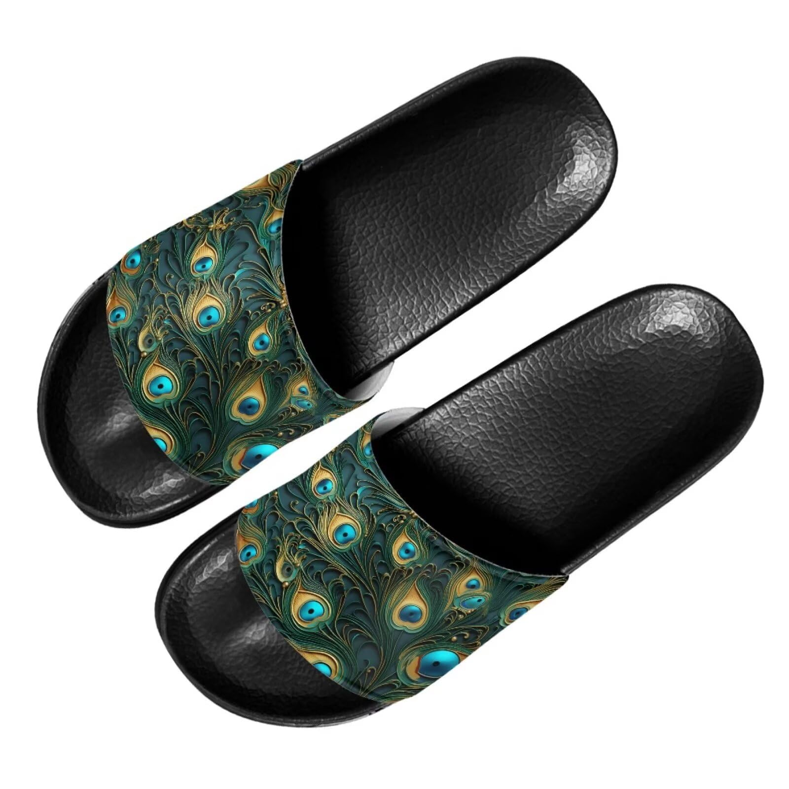 Semioury Van Gogh Summer Slippers Skull Butterfly Moroccan Tiles Travel Soft Comfy Thick Shoes Beach Sandal Bathroom Slipper