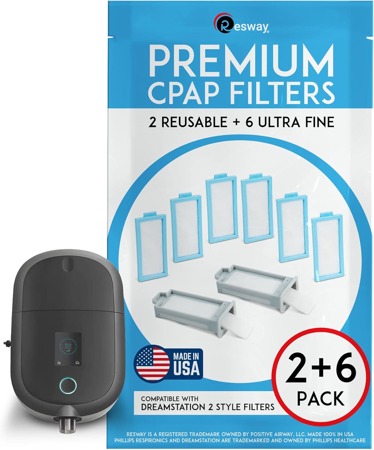 Premium Resway CPAP Machine Filter Pack Replacement Ultra