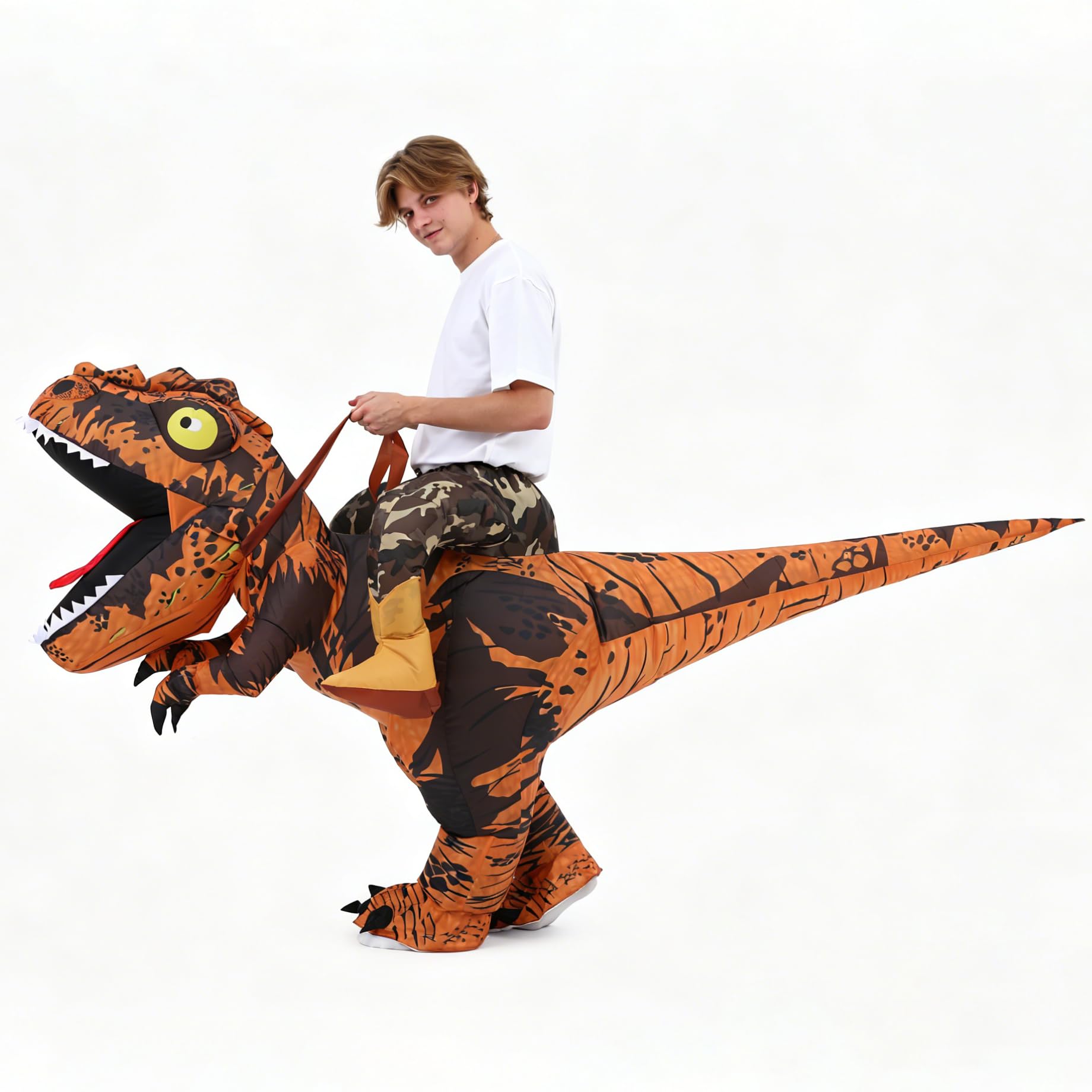 Inflatable Costume Adult Inflatable Dinosaur Costumes Adults Size Ride On T-Rex Blow up Costumes for Women Men Inflatables Fancy Funny Suit for Halloween Christmas Carnival Party