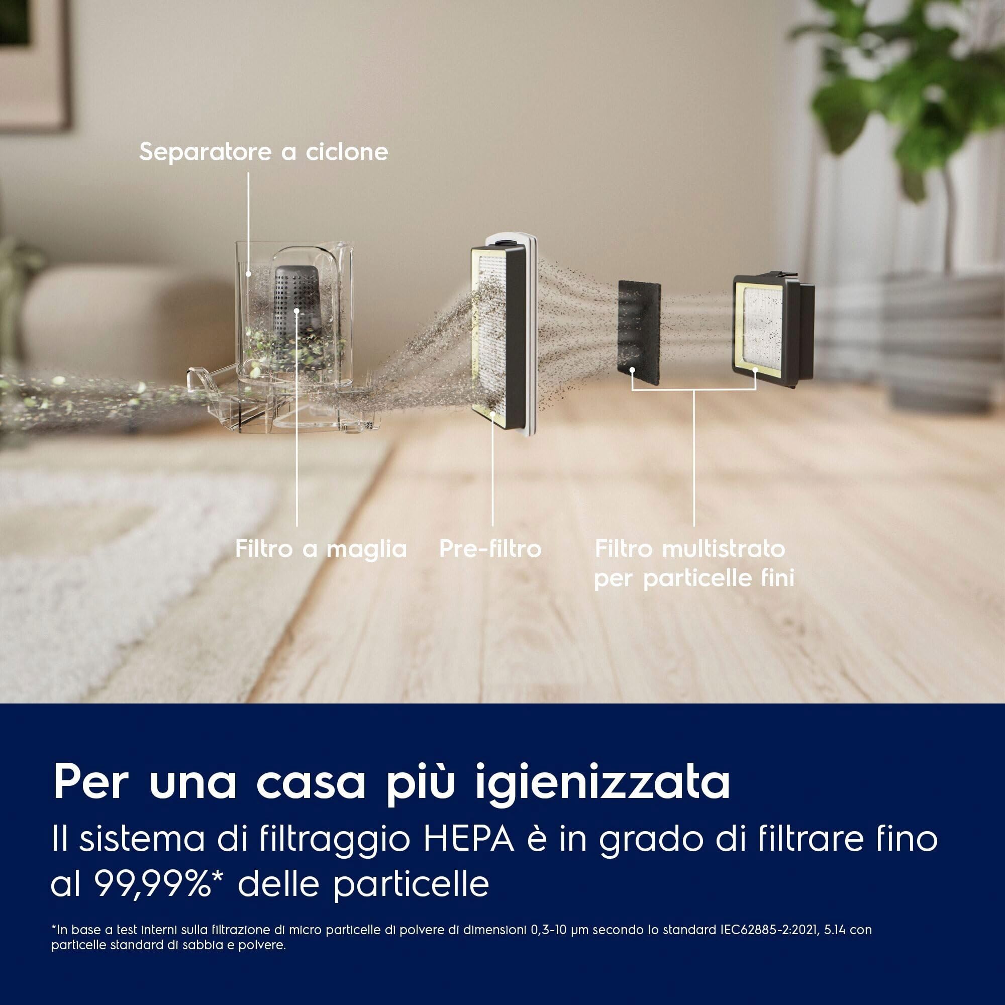 Electrolux Animal 500 Aspirapolvere a Traino Senza Sacco, EL51A2UG, Spazzola Turbo per Peli di Animali, Tecnologia ciclonica, Capacitá 2 Litri, Filtro HEPA, 78 dB(A), Grigio