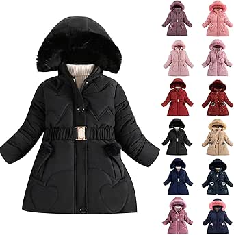 Générique Parka Enfant Fille Manteau Chaud Fille Bouffant Pour Filles Parka De Neige Épaisse