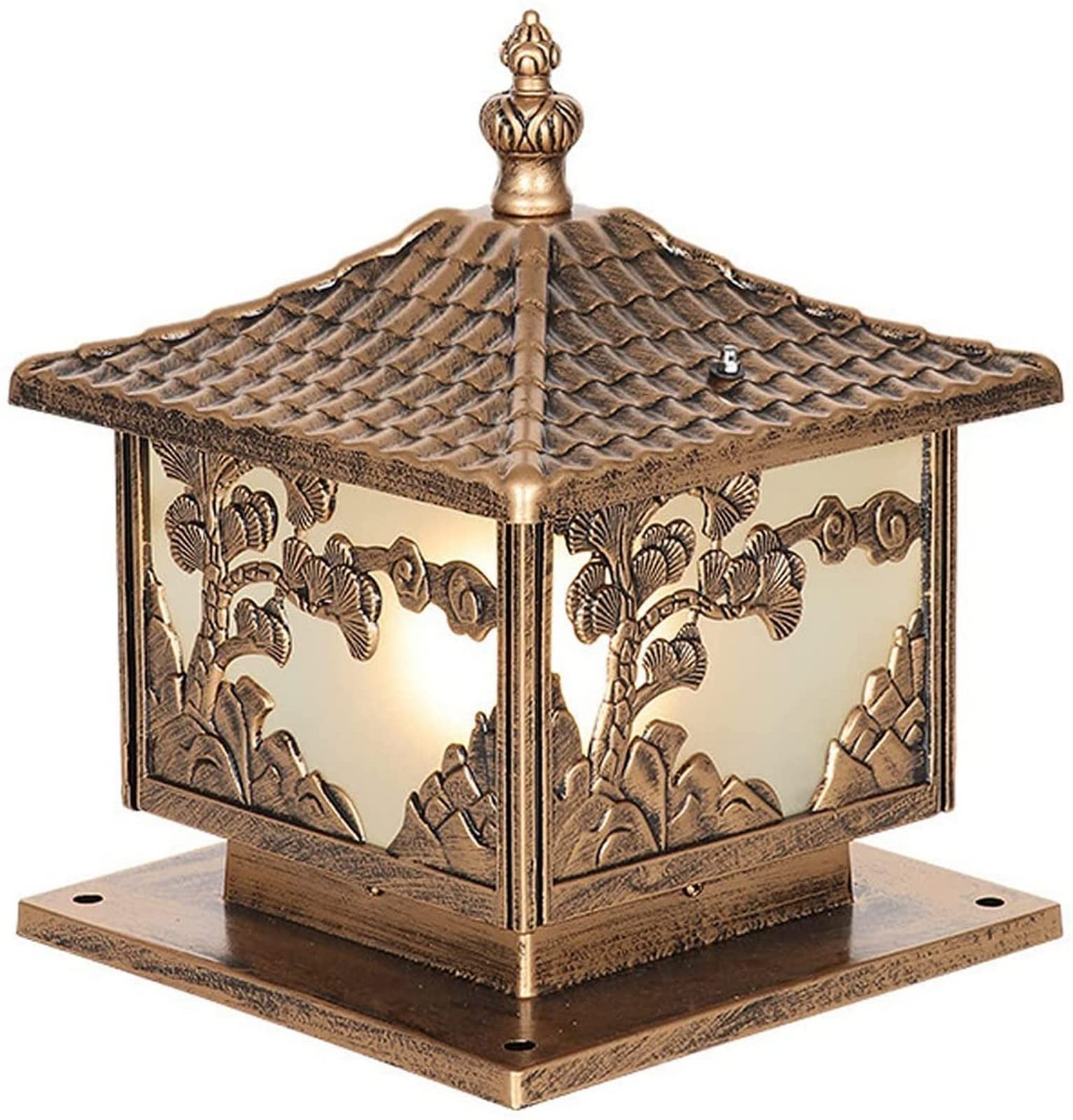 Lanterne de pilier extérieur étanche 25cm luminaire rétro jardin et cour