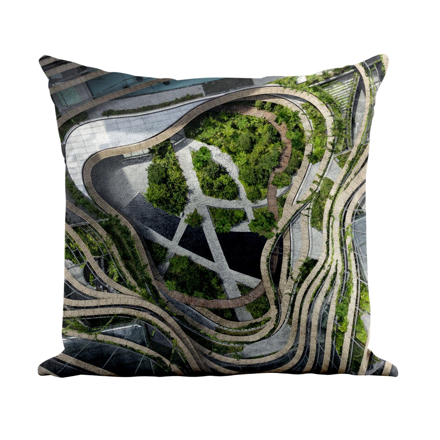 Coussin similicuir blanc 40x40 design Singapour architecture moderne