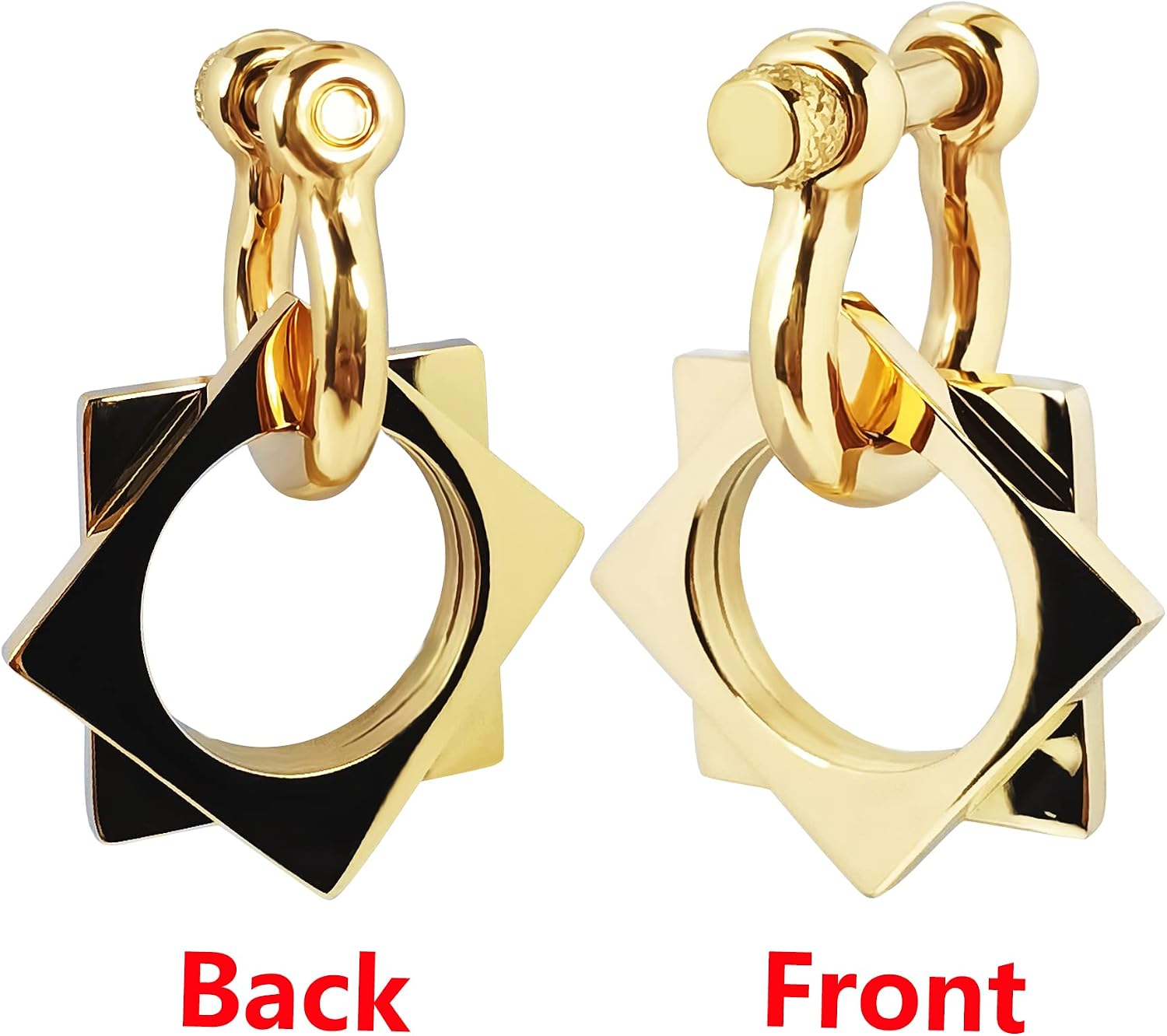 Hoop Dangle Ear Gauges for Women Black Weighted Ear Hangers for Men Stainless Steel Ear Weights Gauges Stretching Kit for Ear Tunnels Retro Hoop Dangle Ear Plugs fit Size 6G 4G 2G 0G 00G