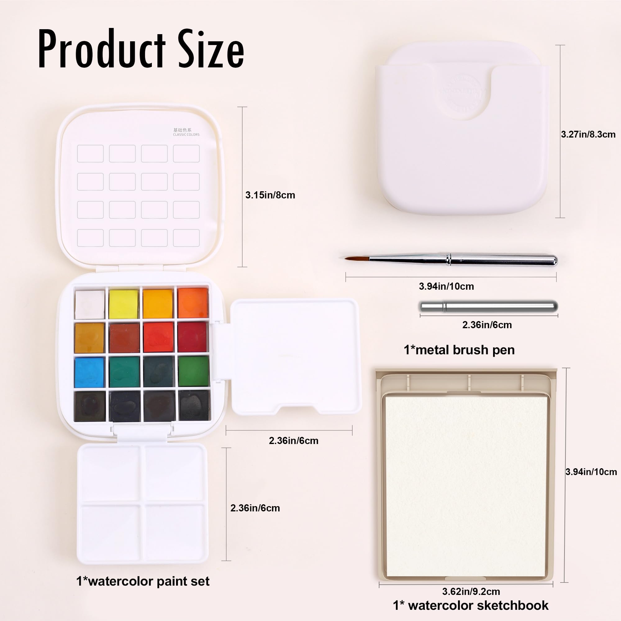 Amazon.com: XIPAN Mini Watercolor Paint Set - Compact Travel Art