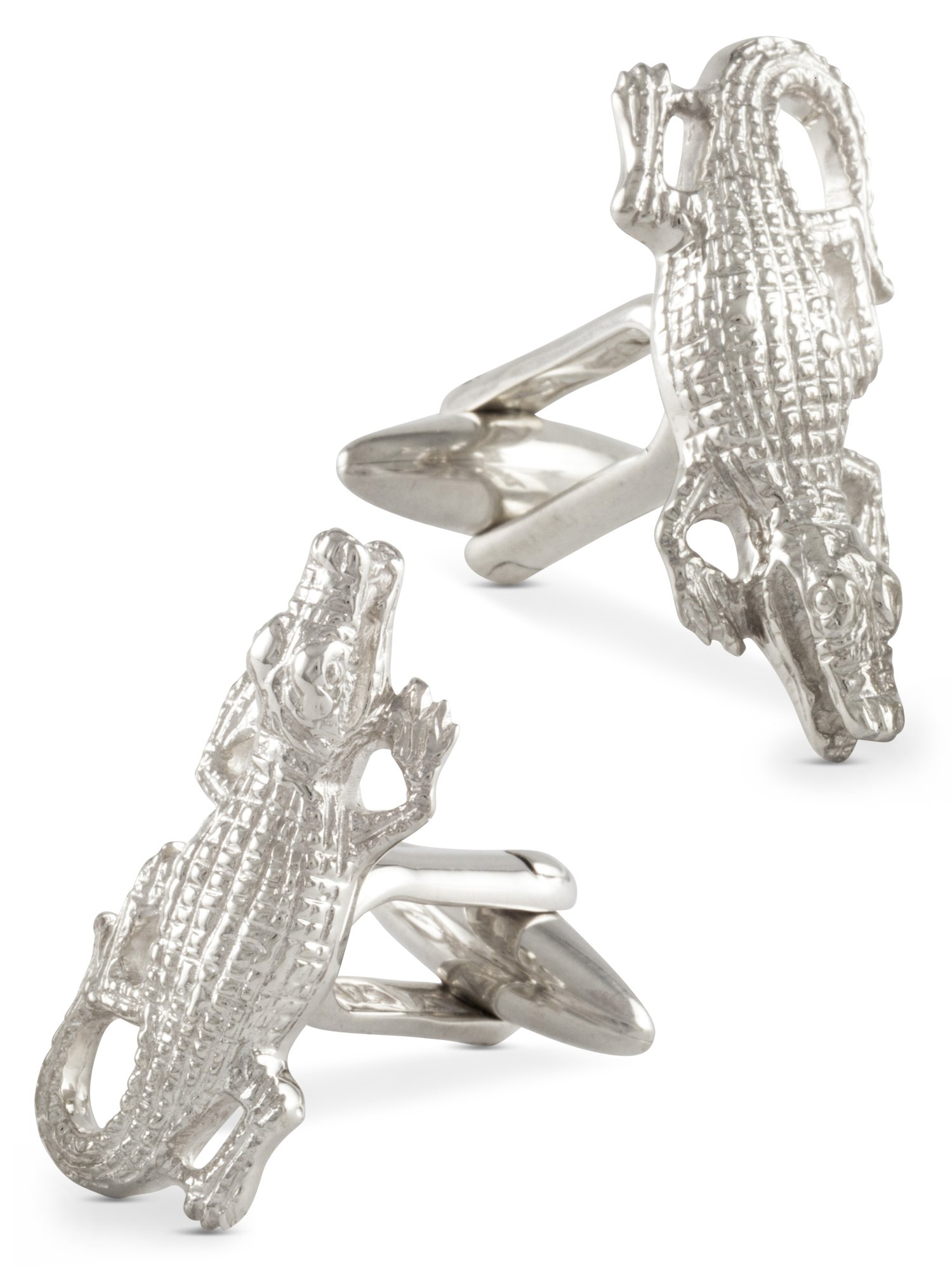 ZAUNICK Crocodile Cufflinks Sterling Silver Handcrafted