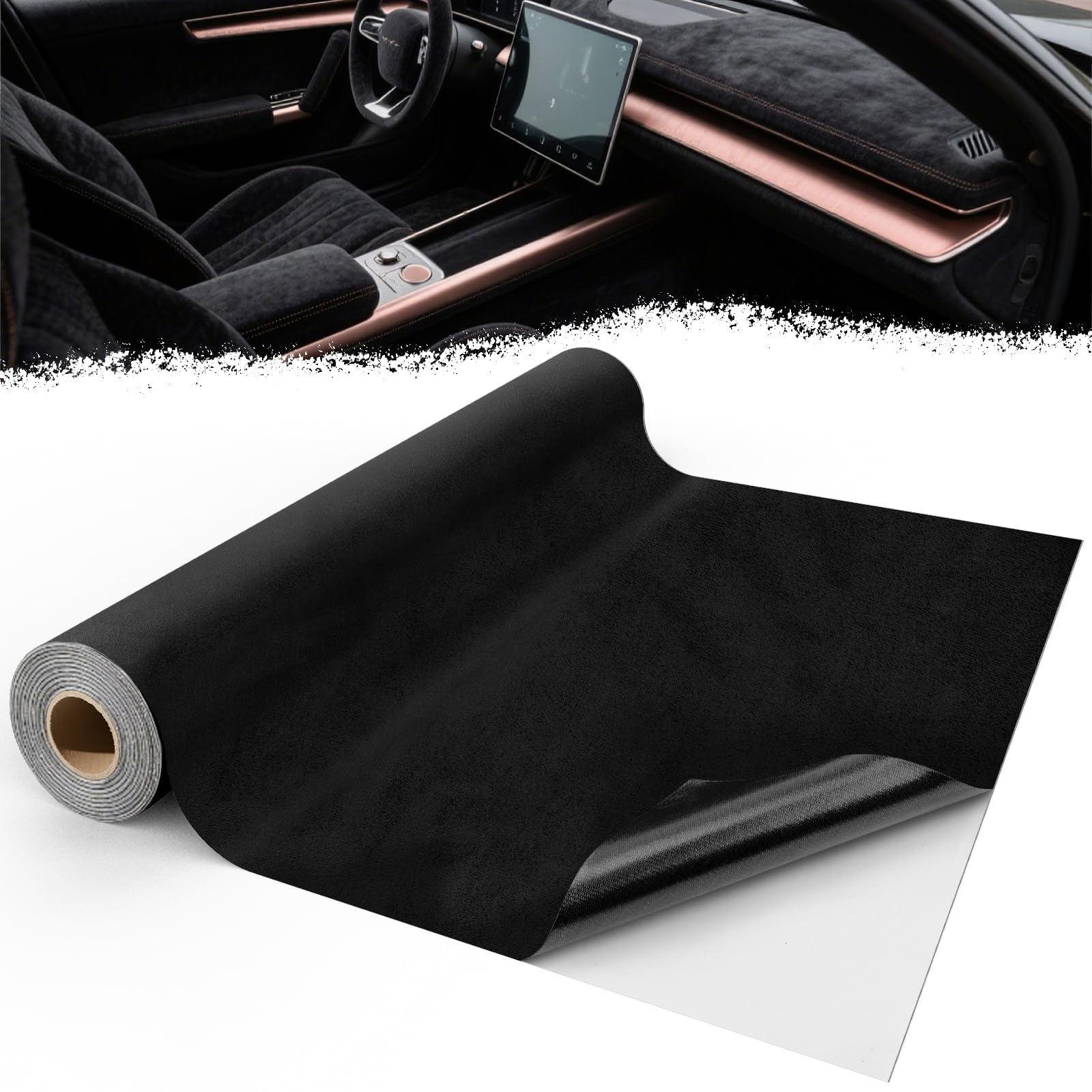 Mbsomnus Microvezelstof, zelfklevend, 200 x 40 cm, dakhemelstof, zelfklevend, stretch, suède-look, kunstleer, bruin, folie voor cockpit, auto-interieur, meubels, sieraden, lade, doe-het-zelf