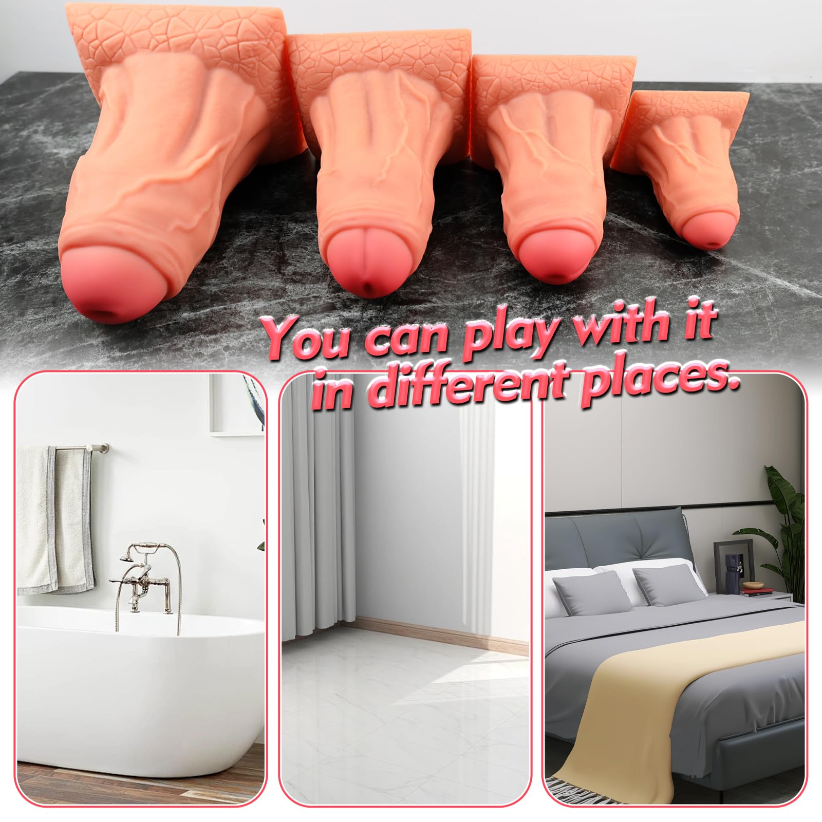 TaRiss's Realistic Dildo Thick ifelike Dildo with Suction Base for Hands-Free Play Silicone Huge Anal Butt Plug for Anus Dilation Prostate Stimulation Adult Sex Toy for Advanced Players L 7.87 Inch