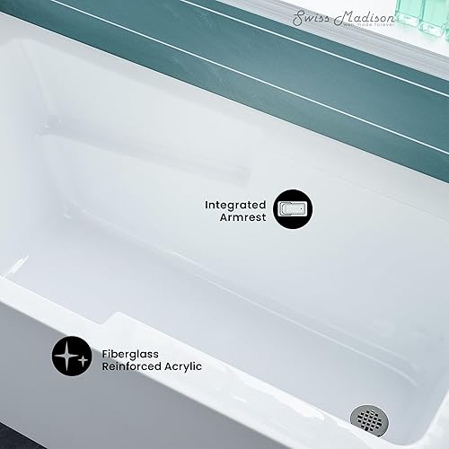 Miniatura 2 de Swiss Madison Well Made Forever SM-AB546 Ivy - Bañera con alcohol, 60 x 30 pulgadas, blanco brillante