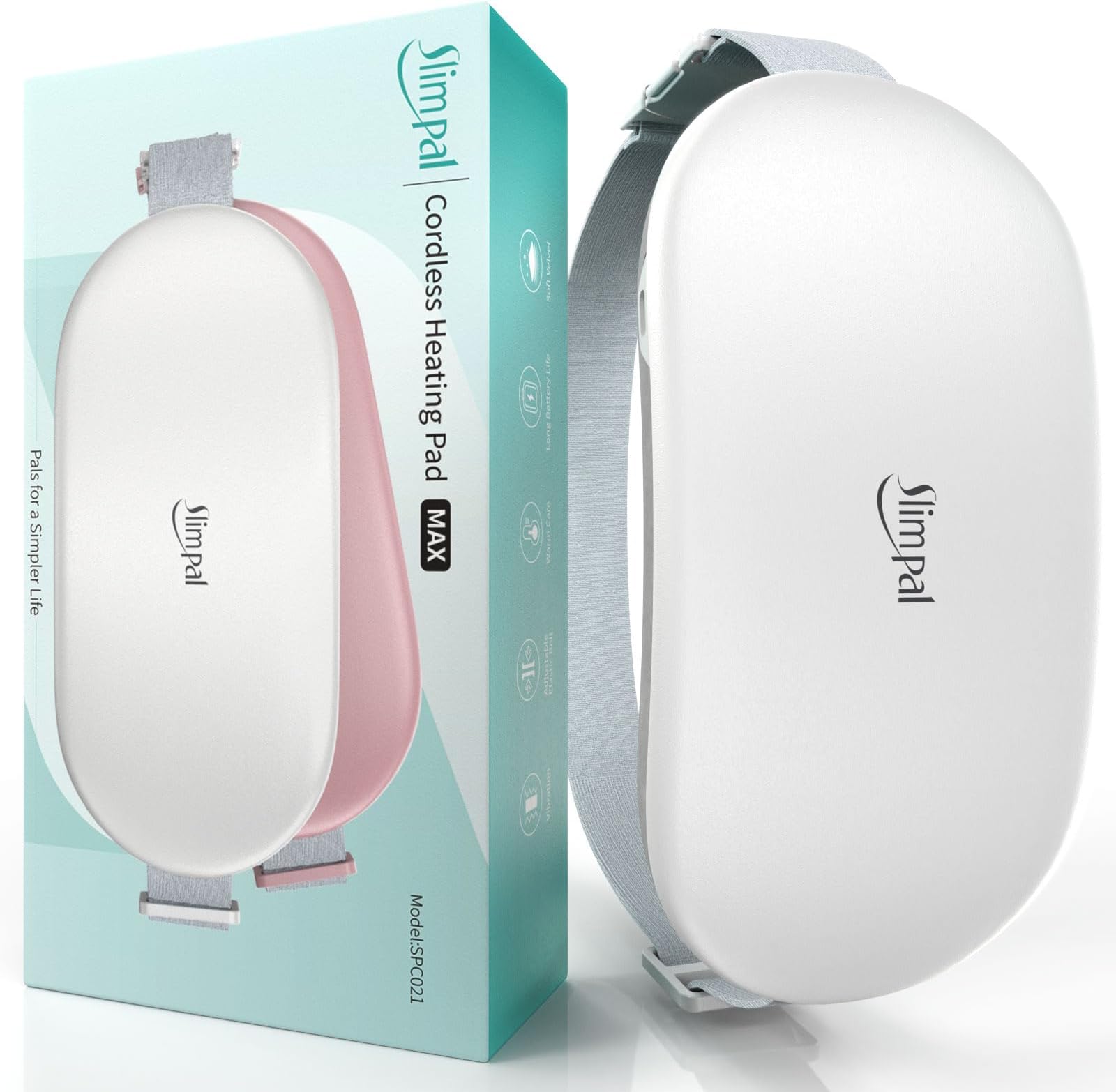 Heating Pad for Period Cramps, Plus-Sized Portable Electric Heat Pad, Menstrual Cordless Heat Belt Back, Belly, Waist Pain Relief, Stocking Stuffers, Christmas Gift for Her Girl Women, Beige