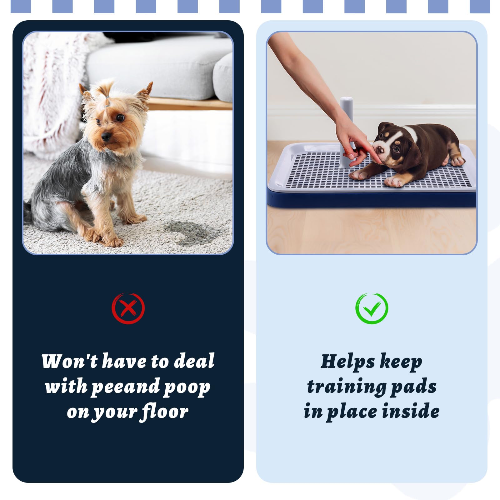 Paterr 2 Pack Dog Potty Training Tray, Pee Pad Holder, Easy to Clean