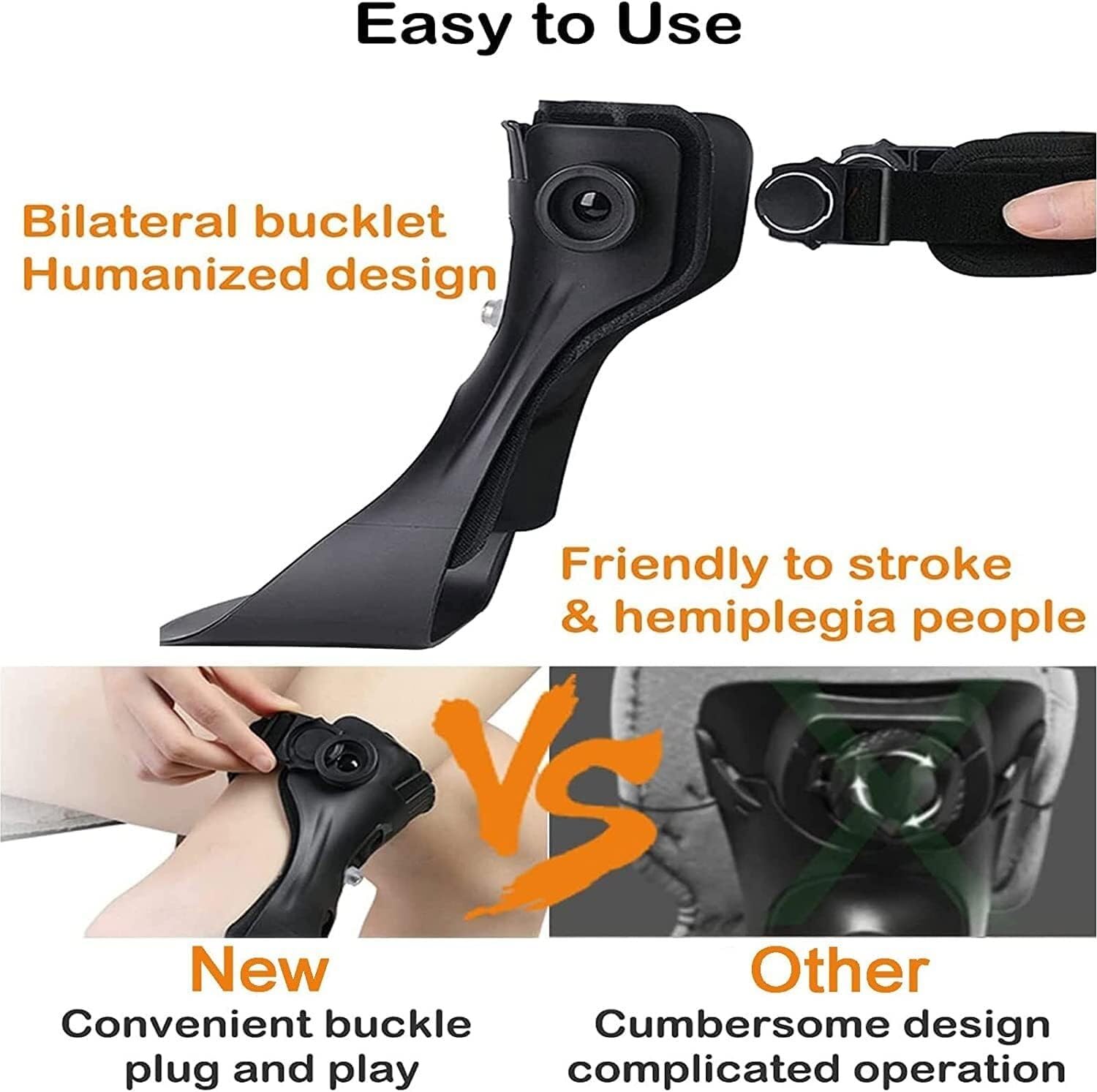 Supporti per I Piedi, Tutori per La Caviglia, Correttore Posturale Regolabile per Piede Cadente, Fascite Plantare, Tendinite di Achille, Lesioni, Sinistra-XL,Left-X-Large