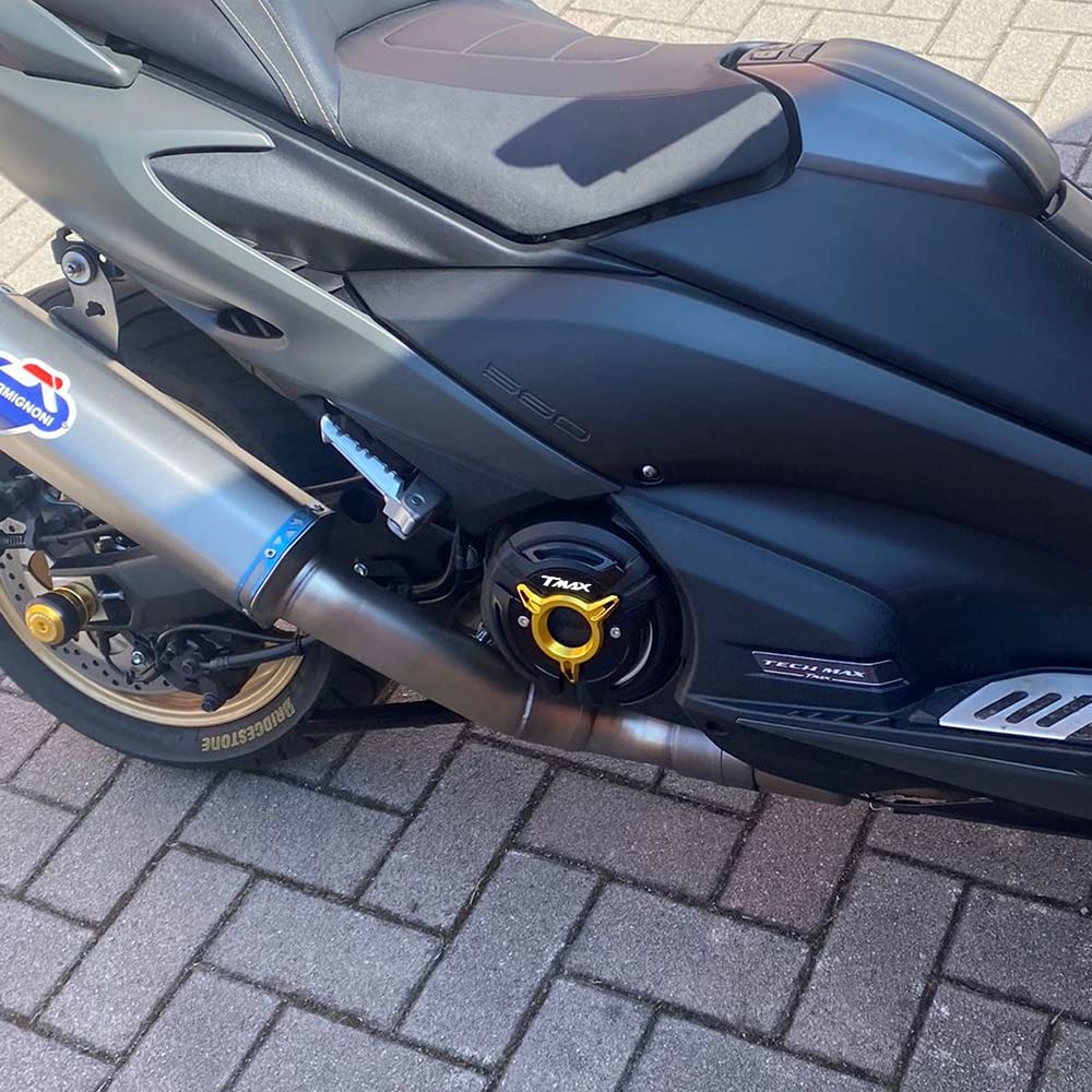 Motorrad Gurtabdeckung Für Yamaha TMAX 530/560 – CNC-Alu Riemenschutz In Schwarz Mit TMAX-Logo