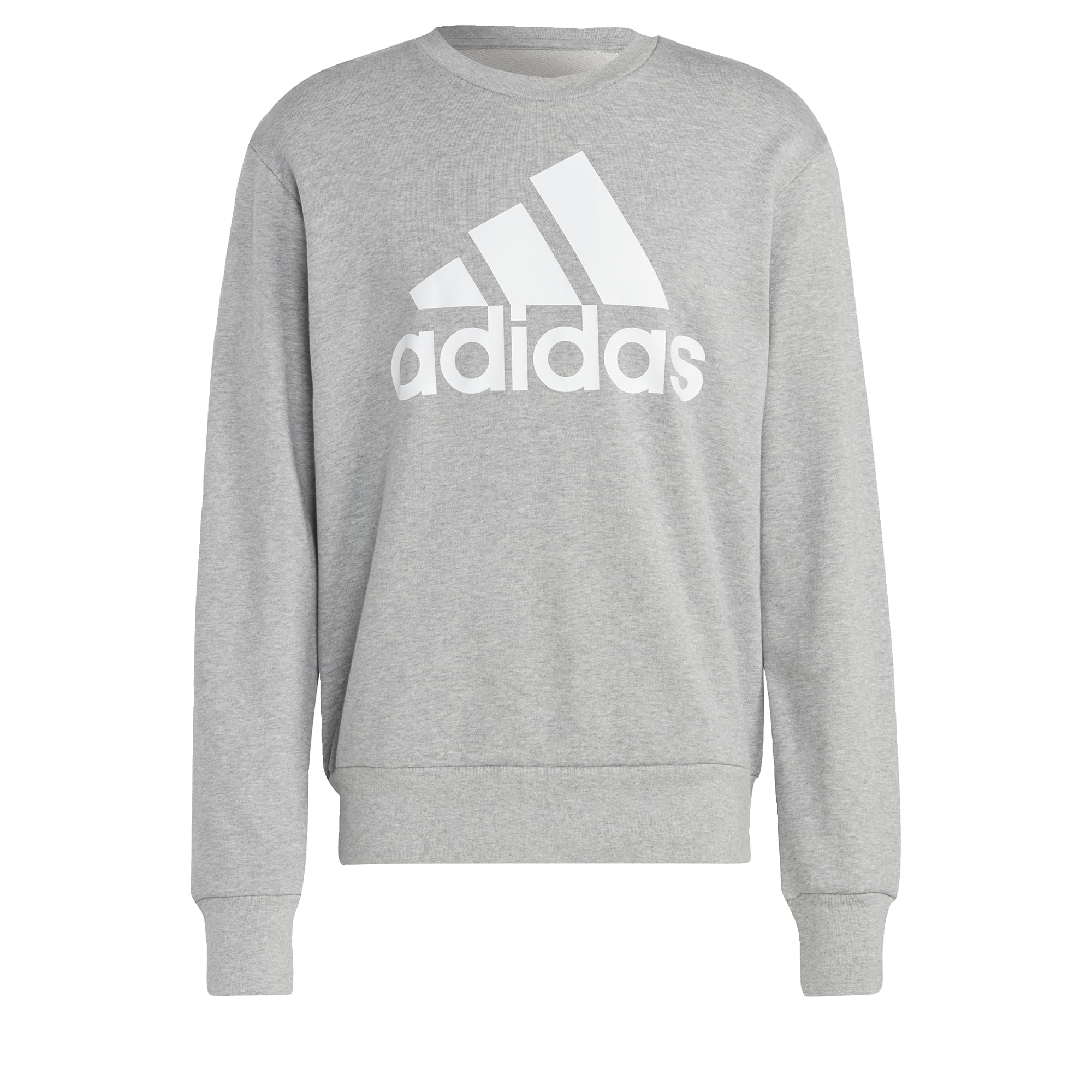 adidas Men's Essentials French Terry Big Logo Sweatshirt, Medium Grey Heather, L