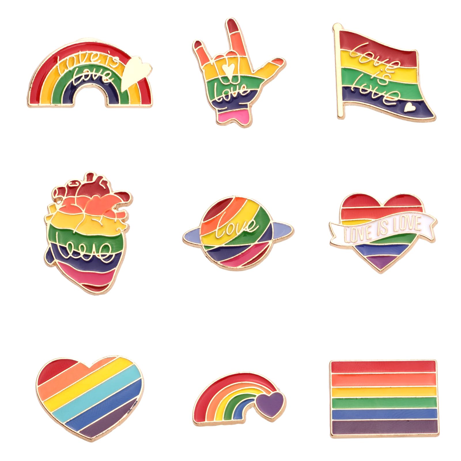 TELAIN Set di 6 spille LGBTQ Pride, spille Progress Pride Ally, badge con bandiera, spilla smaltata arcobaleno, LGBT, gay, lesbiche, accessori transgender