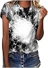 Women’s Blank Bleached Sublimation T-Shirts Polyester Short Sleeve Crew Neck Casual Loose Fit Tees for Sublimation