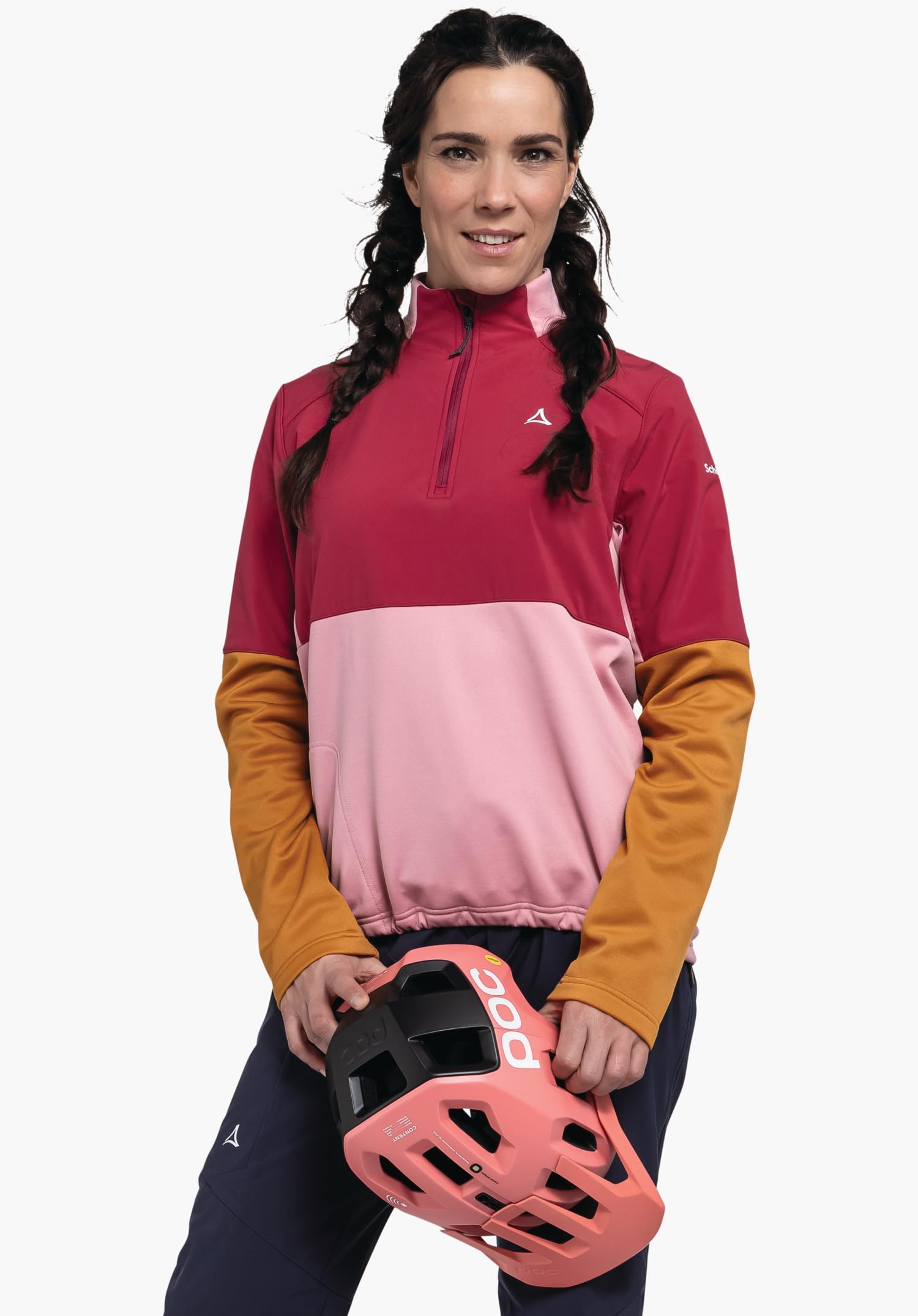 Schöffel Damen Jersey Style Salza WMS, schnelltrocknendes Fahrradtrikot mit Rückentasche, wärmendes MTB Jersey, Funktionsshirt mit integriertem Brillentuch