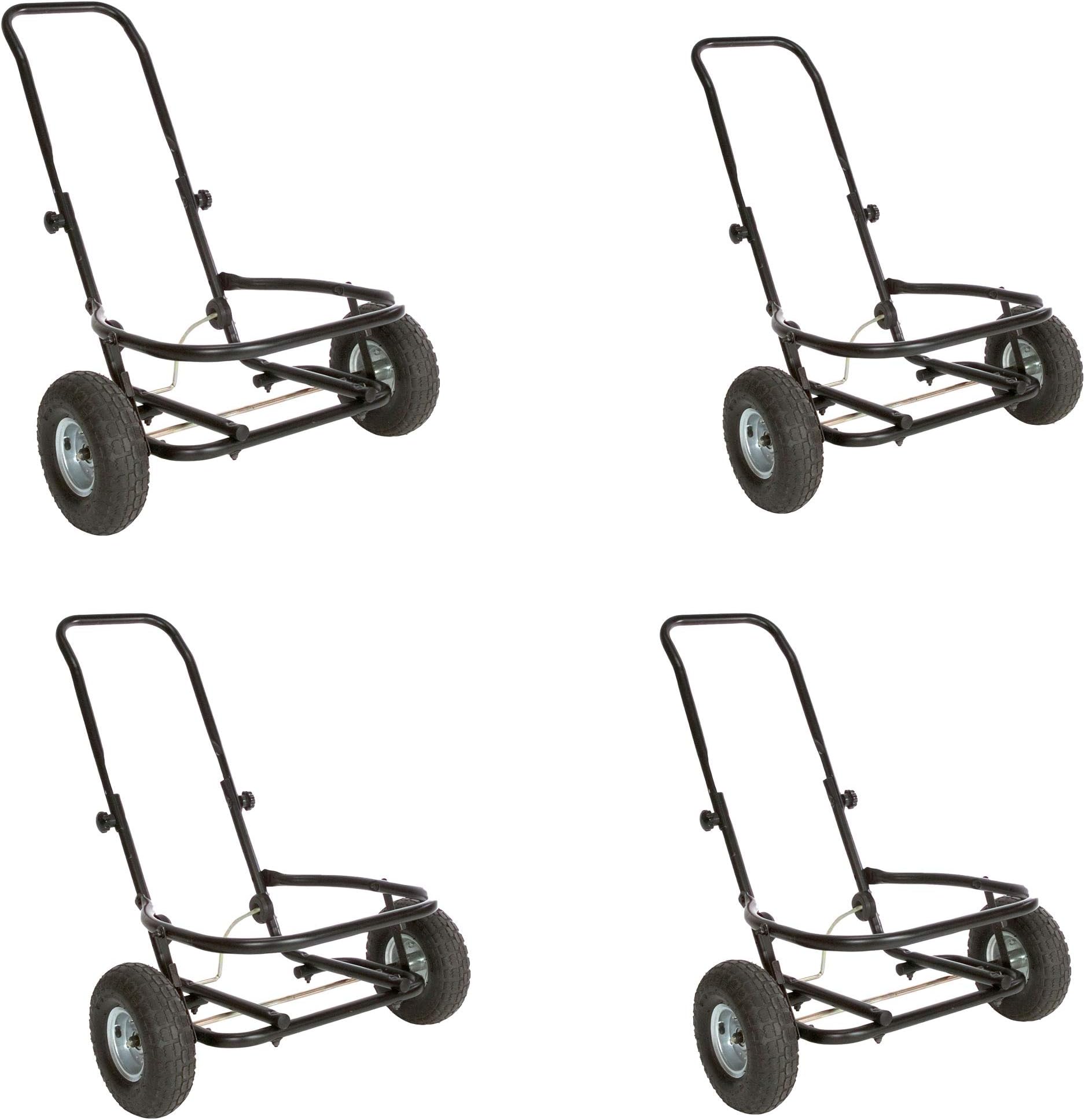 Little Giant CA500 Heavy Duty Multipurpose 350 Pound Capacity Muck Cart for 70 Quart Tubs with Kickstand, Black (4 Pack)